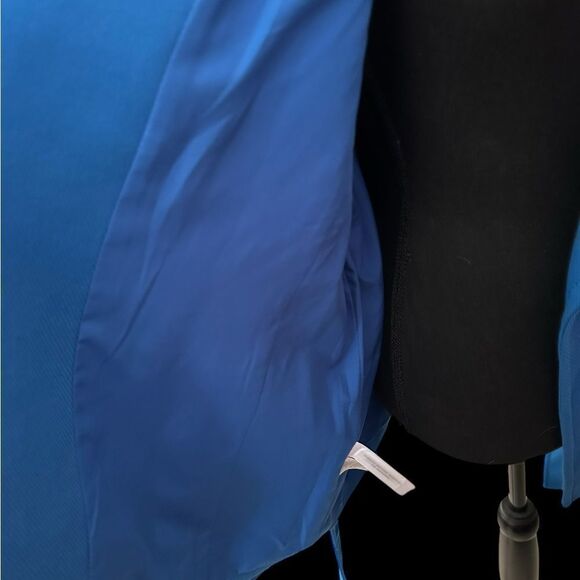 Ann Taylor Vibrant Blue Belted Spring Coat NWOT Lined w Pockets | Size L Petite - Picture 8 of 13